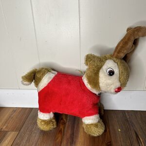 Vintage Christmas Rudolph the Red Nose Reindeer Emson Lights Up Reindeer Plush